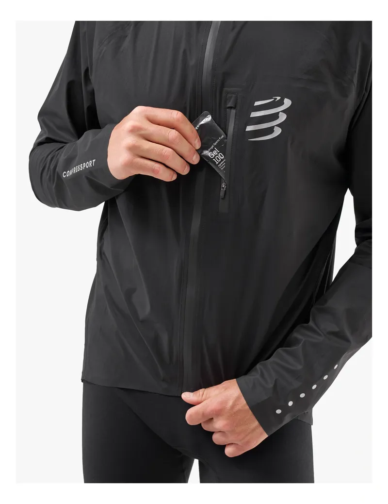 Compressport Thunderstorm Waterproof Jacket Unisex in Black-4