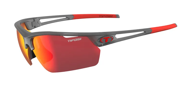 Tifosi Navar FC Sunglasses in Satin Vapor Smoke Red Mirror