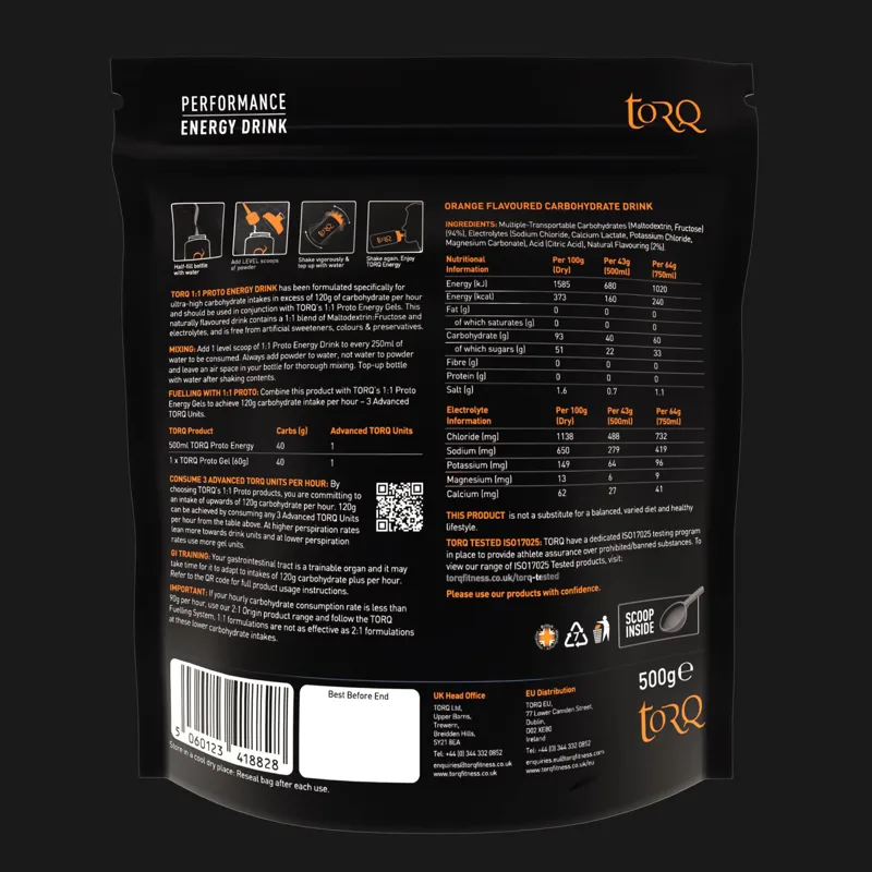 Torq Proto 1:1 Energy Drink 500g in Orange-1