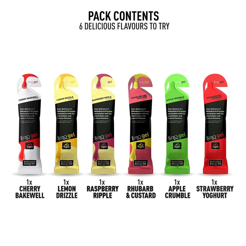 Torq Energy Gel Taster Pack 6 Flavours-4