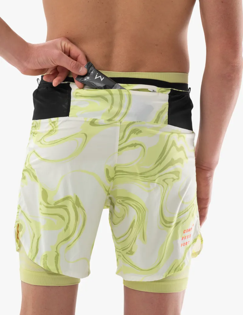 CompresSport Trail Racing 2-In-1 Short Mens in Green Camo-3