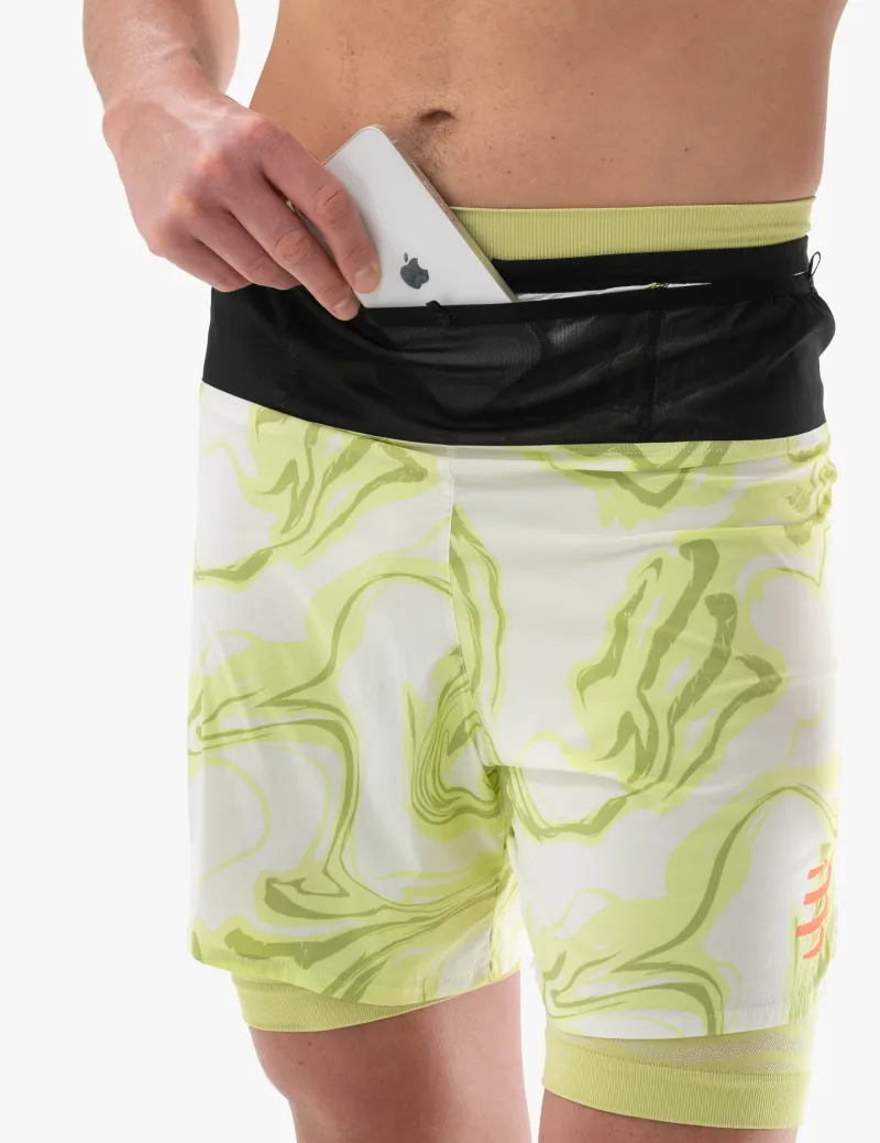 CompresSport Trail Racing 2-In-1 Short Mens in Green Camo-2