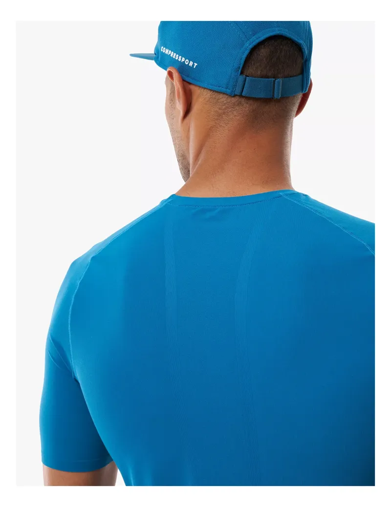 Compressport Trail Racing Short Sleeve T-Shirt Mens in Blue Saphire-3