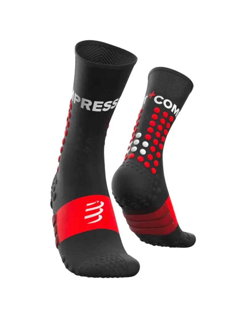 CompresSport Ultra Trail Running Socks in Black/Red