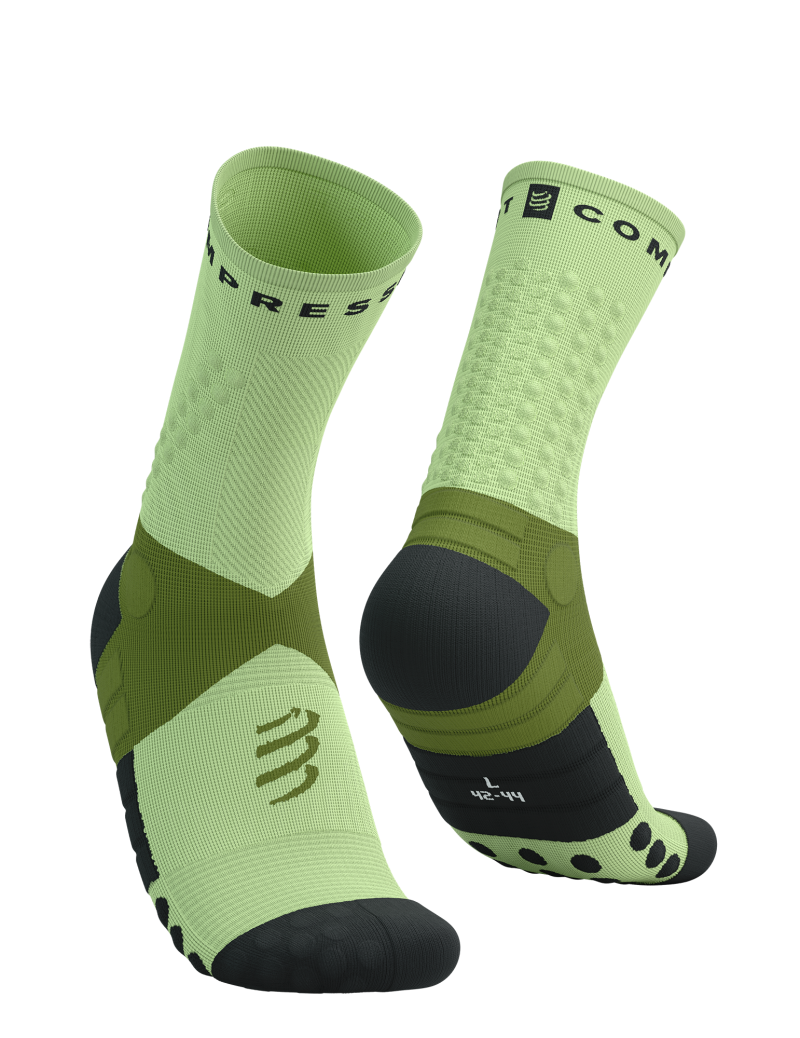 CompresSport Ultra Trail Socks V2.0 in Woodbine/Shadow Lime