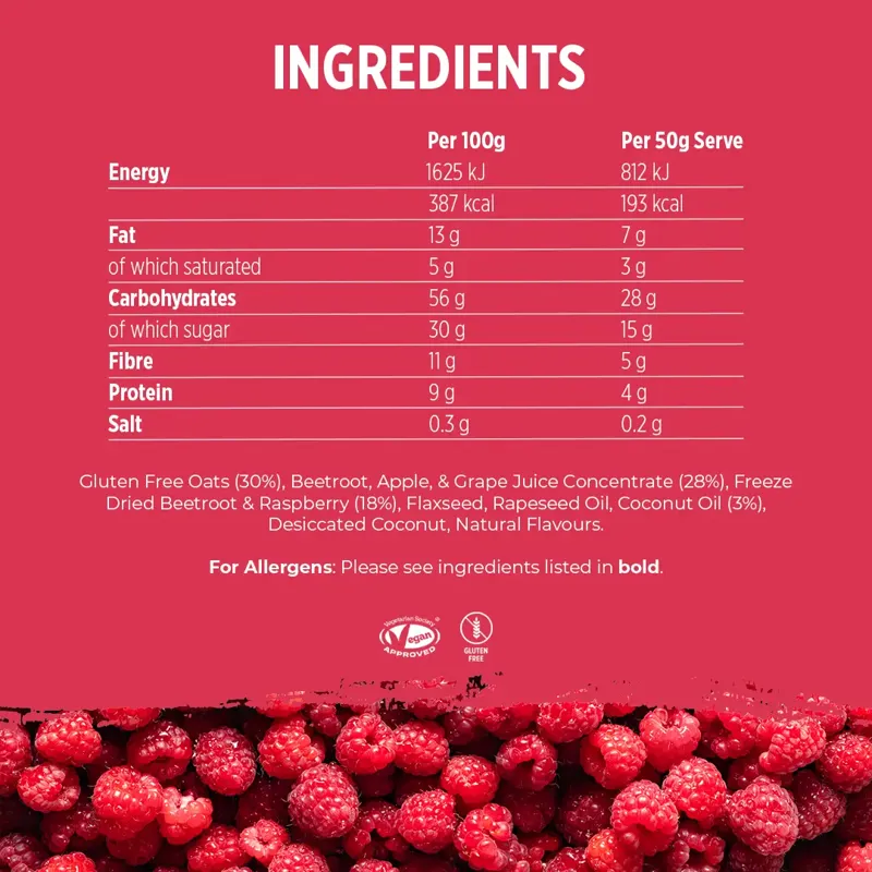 Voom POW Raspberry and Beetroot Plant Bar 47g-2