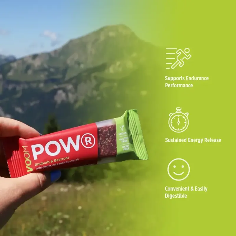Voom POW Rhubarb Ginger and Beetroot Endurance Energy 50g Bar-1