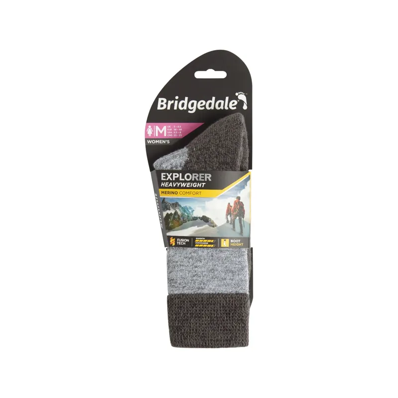 Bridgedale Explorer Heavyweight Merino Boot Womens Socks in Grey-2