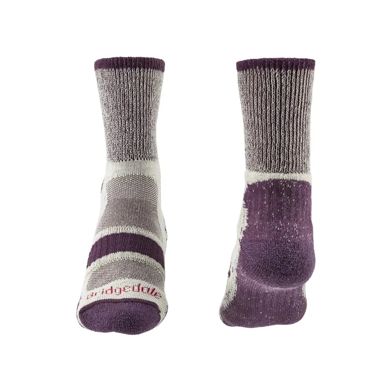 Bridgedale Hike Lightweight Cotton Boot Womens Socks in Plum-1