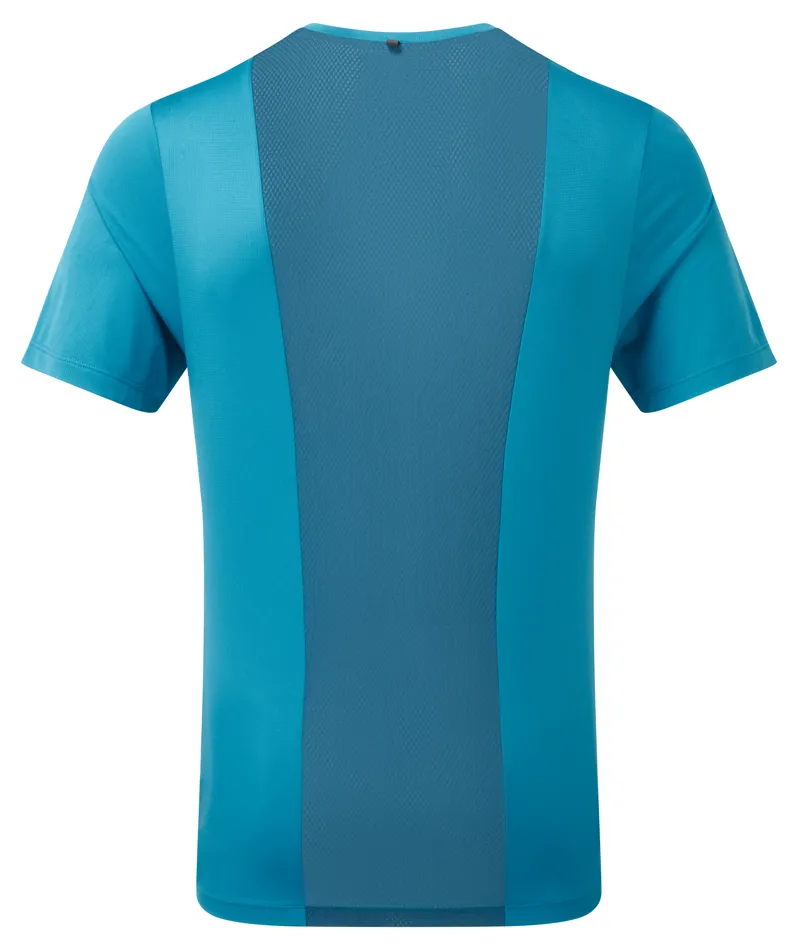Ronhill Tech 1/2 Zip Short Sleeve Tee Mens in Petrol/Fluo Orange-1