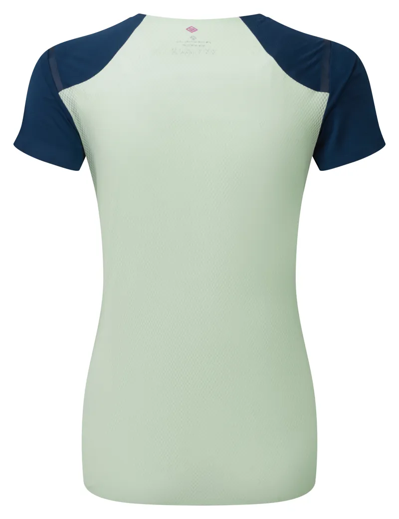 Ronhill Tech Race Short Sleeve Tee Womens in Dark Navy/Honeydew-1