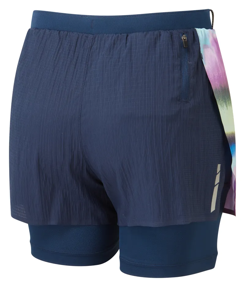 Ronhill Tech Race Twin Short Womens in Dark Navy/Multi Mirage-1