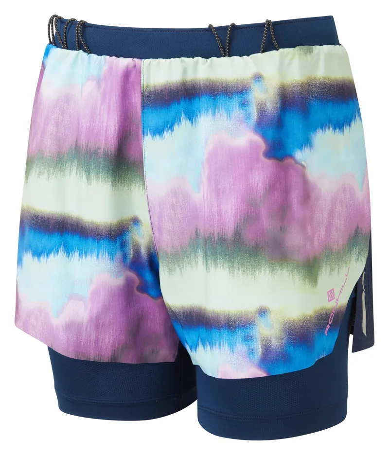 Ronhill Tech Race Twin Short Womens in Dark Navy/Multi Mirage
