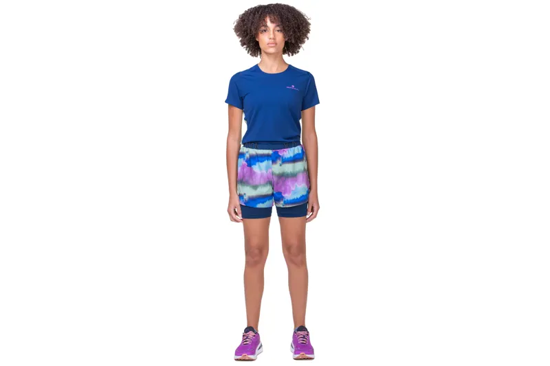 Ronhill Tech Race Twin Short Womens in Dark Navy/Multi Mirage-2