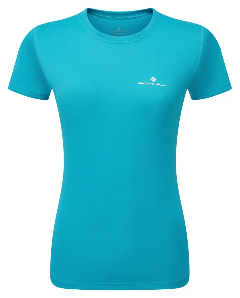 Ronhill Core Short Sleeve Tee Womens in Azure Bright White