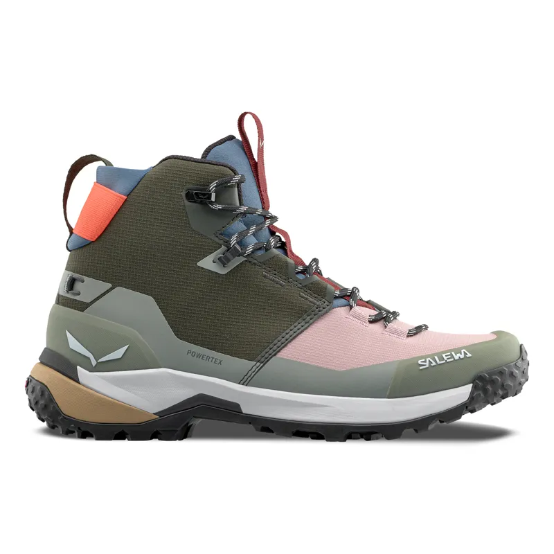 Salewa Puez Mid PTX Womens in Dark Olive/Shadow
