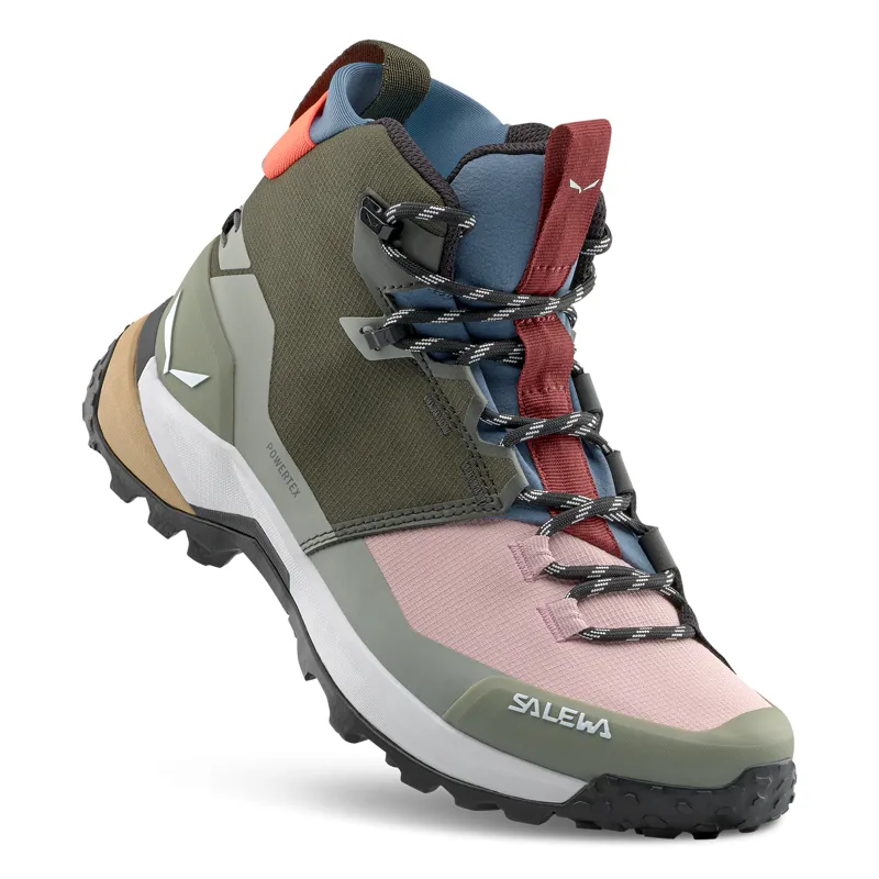 Salewa Puez Mid PTX Womens in Dark Olive/Shadow-1
