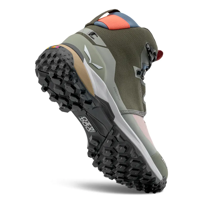 Salewa Puez Mid PTX Womens in Dark Olive/Shadow-3