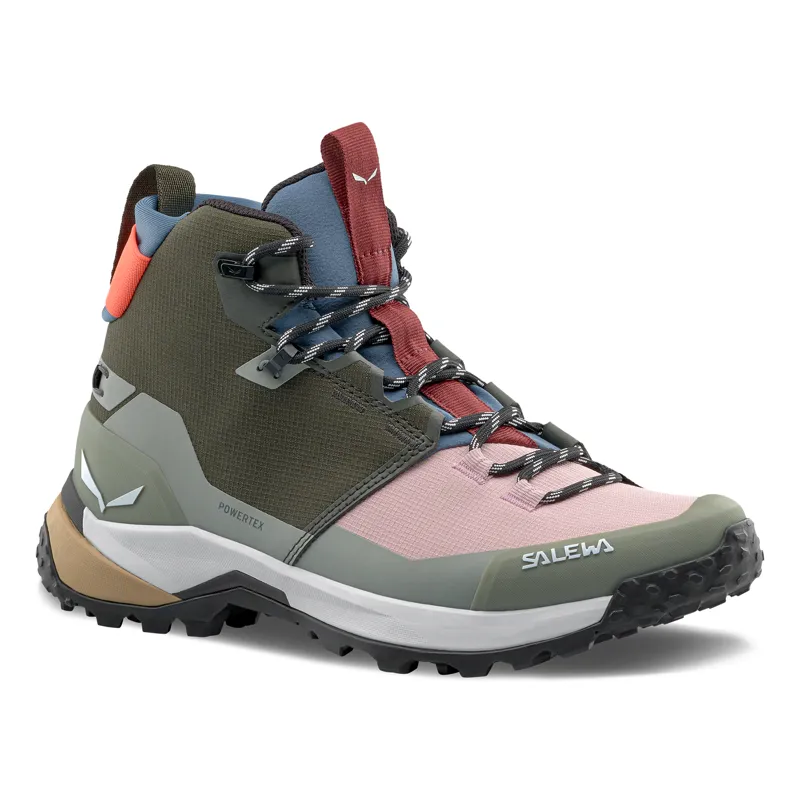 Salewa Puez Mid PTX Womens in Dark Olive/Shadow-6