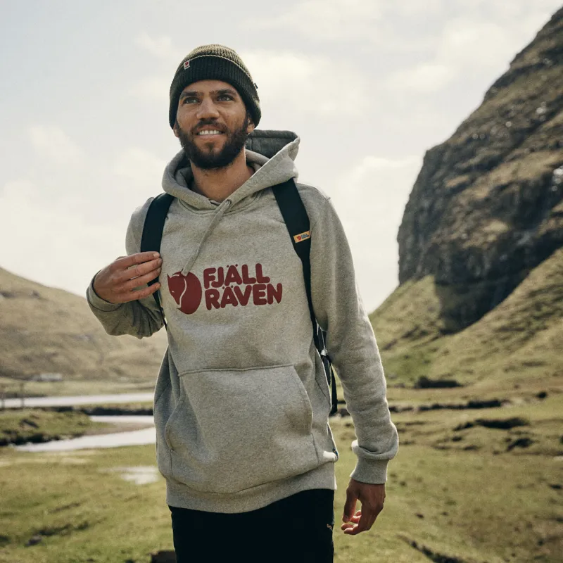 Fjallraven Logo Hoodie Mens in Palm Green-8