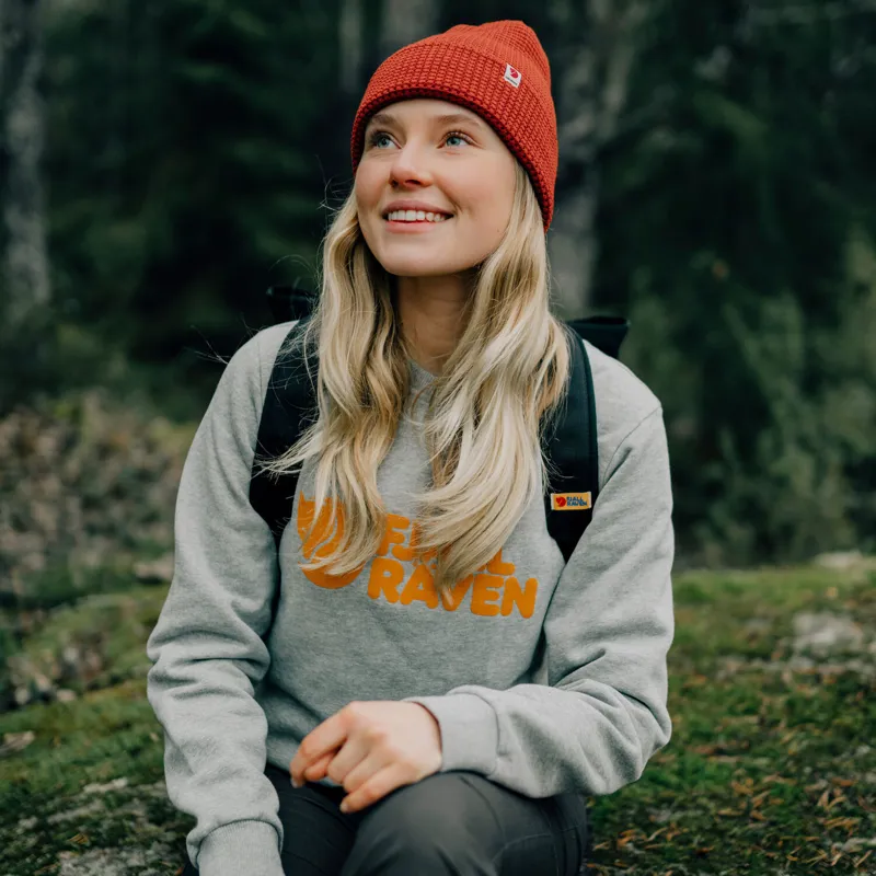 Fjallraven Logo Sweater Womens in Dusty Rose/Port-9