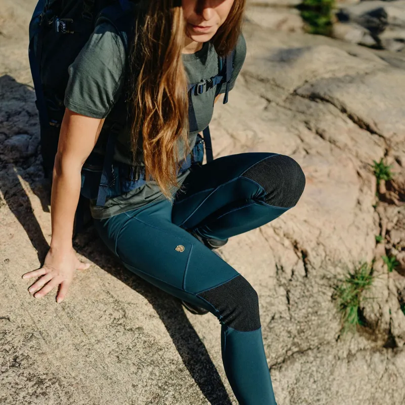 Fjallraven Abisko Trekking Tights HD Womens in Mountain Blue-2