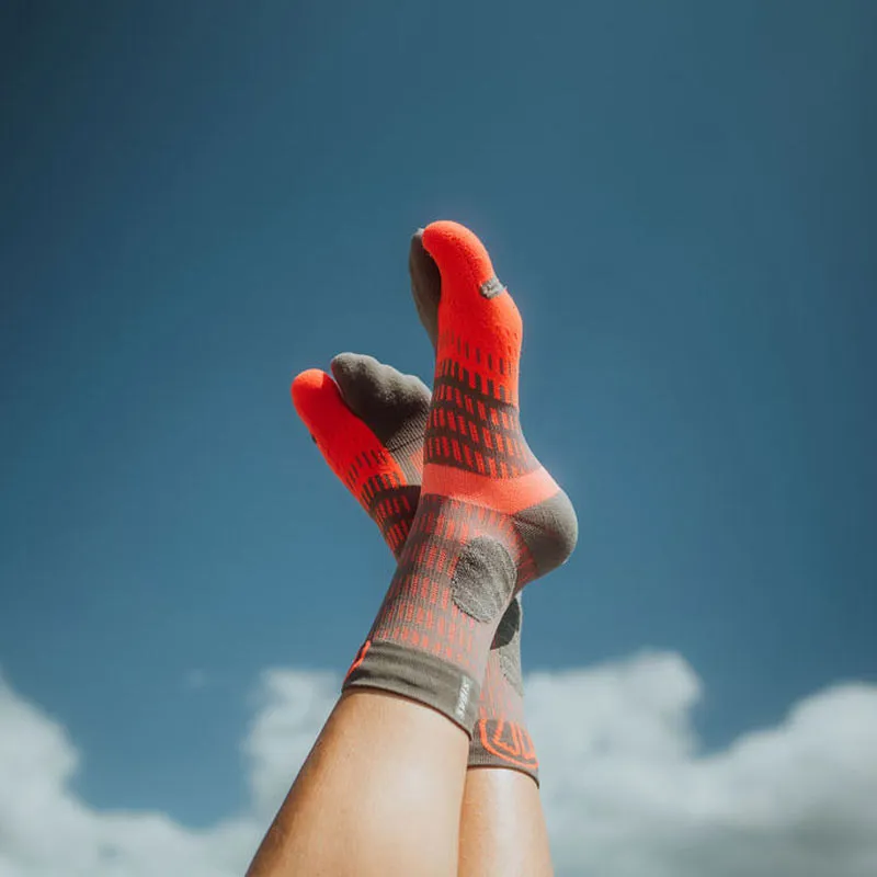 Sidas T-Free Trail Crew Socks Unisex in Grey/Orange-7
