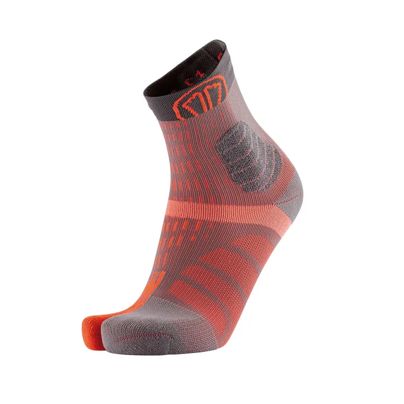 Sidas T-Free Trail Crew Socks Unisex in Grey/Orange