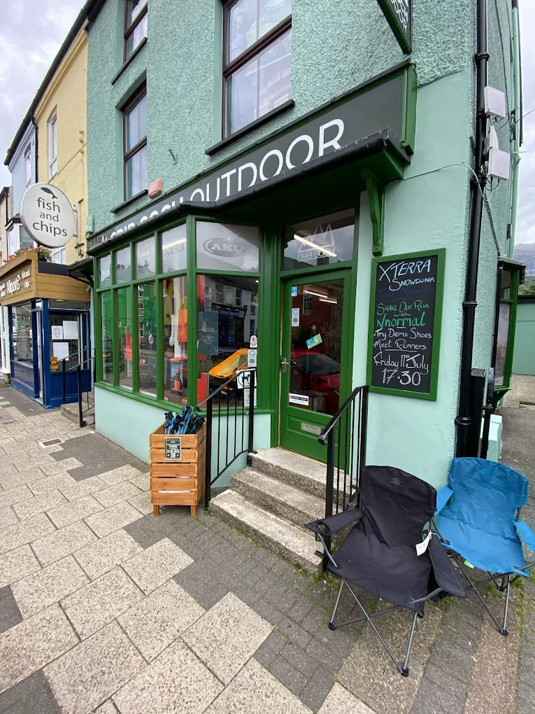 The exterior of Crib Goch Outdoor's Llanberis store on the High Street