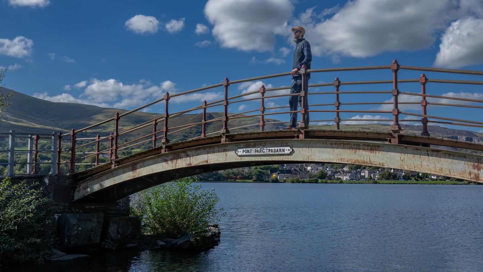Pont Parc Padarn footbridge over Llyn Padarn near Llanberis, Snowdonia